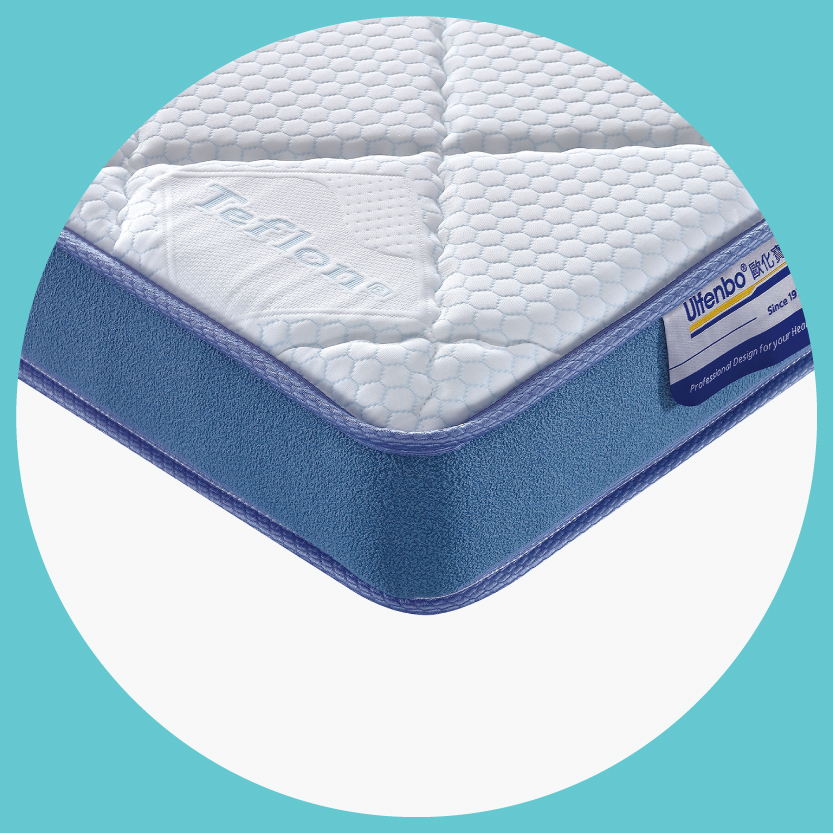 冰藍薄裝護脊床褥結構圖；6吋床褥；單面床褥；歐化寶；獨立袋裝彈簧